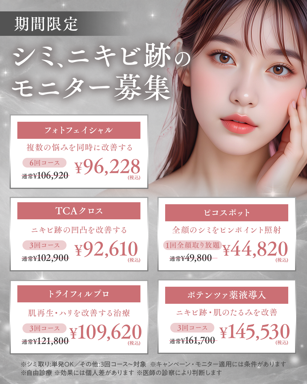 シミ・ニキビ跡モニター